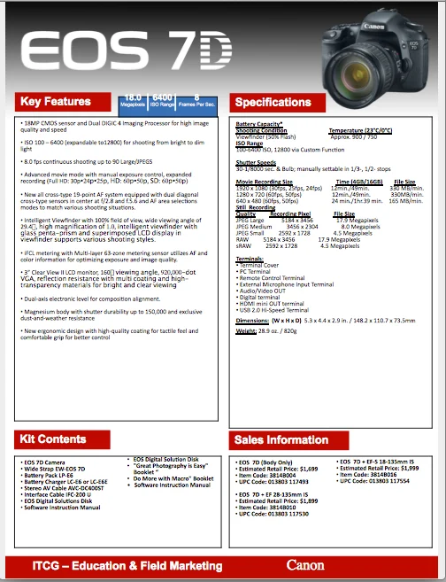 Canon USA: Training presentations and product guides