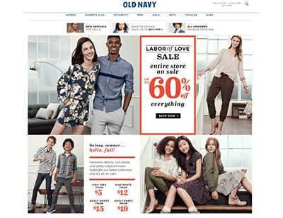 Old Navy US Back-to-School campaign homepage