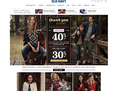 Old Navy: US and Canada, desktop
